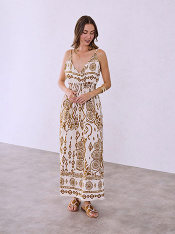 Φόρεμα κρουαζέ εμπριμέ με βισκόζη SQ7591.8701+2