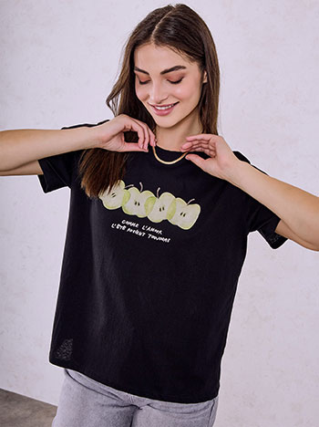  T-shirt με στάμπα μήλα SQ7592.4615+3 - 5