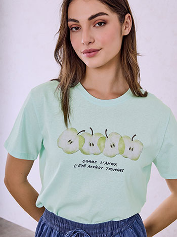 T-shirt με στάμπα μήλα SQ7592.4615+5