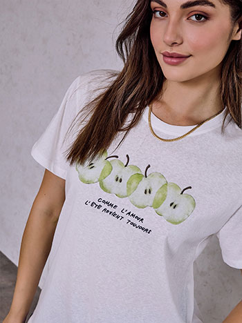 T-shirt με στάμπα μήλα SQ7592.4615+1