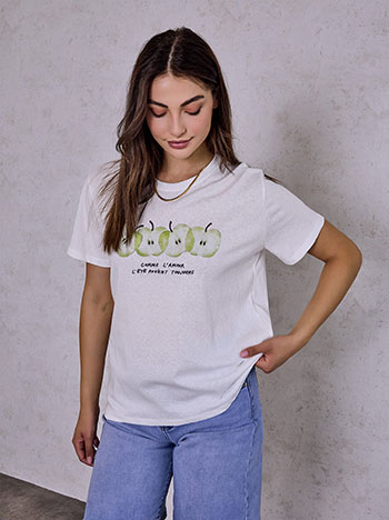  T-shirt με στάμπα μήλα SQ7592.4615+1 - 5