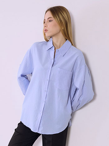 Πουκάμισο βαμβακερό με ρίγες SQ7611.3350+2