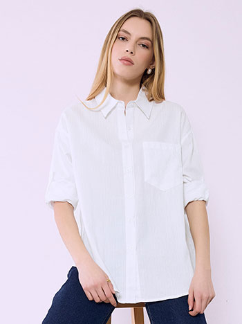 Πουκάμισο βαμβακερό με ρίγες SQ7611.3350+1