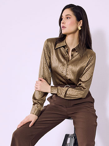 Πουκάμισο σατέν με ανάγλυφο ύφασμα SQ7614.3089+2