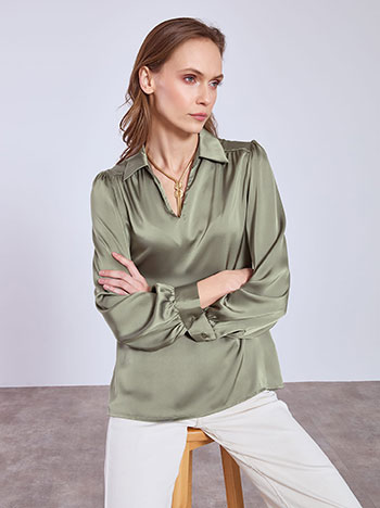 Μπλούζα σατέν με γιακά SQ7614.4926+7