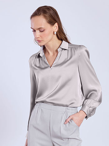 Μπλούζα σατέν με γιακά SQ7614.4926+1