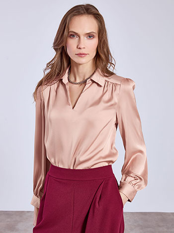 Μπλούζα σατέν με γιακά SQ7614.4926+5