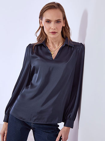 Μπλούζα σατέν με γιακά SQ7614.4926+6