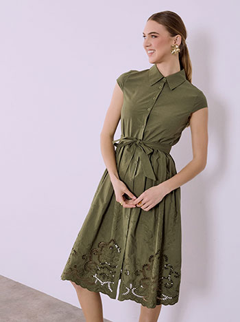 Celestino Σεμιζιέ φόρεμα βαμβακερό με πιέτες SQ7614.8305+3