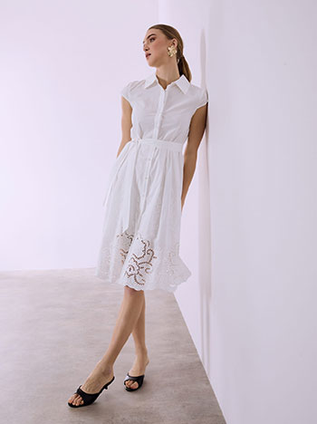 Celestino Σεμιζιέ φόρεμα βαμβακερό με πιέτες SQ7614.8305+1