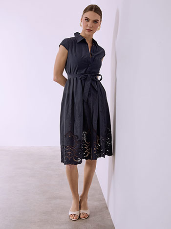 Σεμιζιέ φόρεμα βαμβακερό με πιέτες SQ7614.8305+2