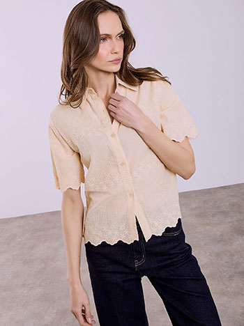 Πουκάμισο με κεντητά λουλούδια SQ7616.3715+3