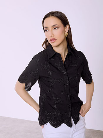 Πουκάμισο με ανάγλυφα λουλούδια SQ7616.3717+2