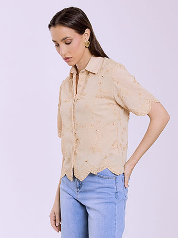 Πουκάμισο με ανάγλυφα λουλούδια SQ7616.3717+3