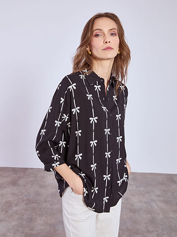 Πουκάμισο με σχέδιο φιογκάκια SQ7616.3793+1