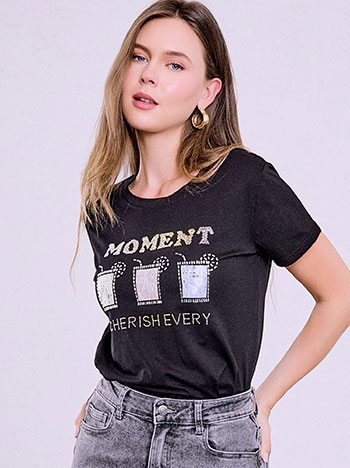 T-shirt με strass SQ7616.4028+2