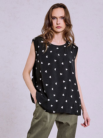 Μπλούζα αμάνικη με καρδιές SQ7616.4043+2