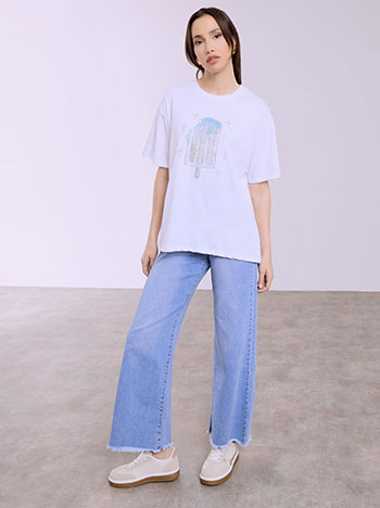  T-shirt με παγωτό strass SQ7616.4052+1 - 4