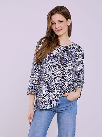 Μπλούζα λεοπάρ με strass SQ7616.4173+3