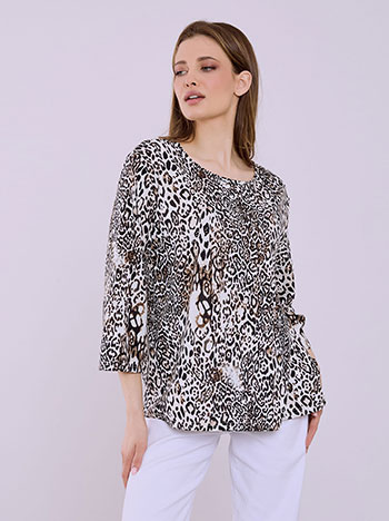 Μπλούζα λεοπάρ με strass SQ7616.4173+2
