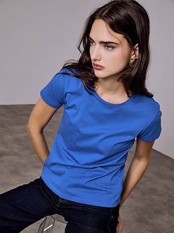 Τ-shirt μονόχρωμο με βαμβάκι SQ7616.4213+8