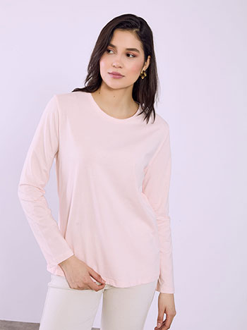 Μπλούζα μονόχρωμη με βαμβάκι SQ7616.4216+6