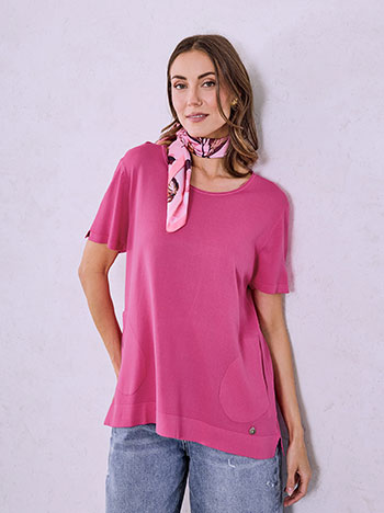 Μπλούζα μονόχρωμη με τσέπες SQ7616.4329+5