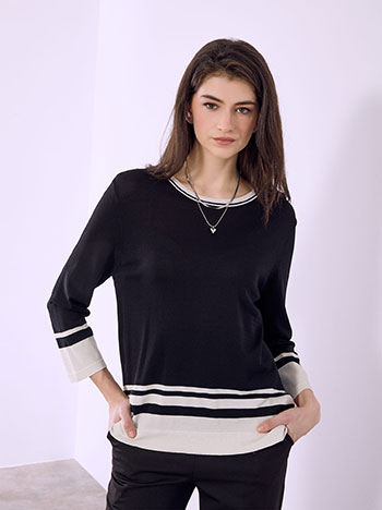 Μπλούζα με μεταλλιζέ ρίγες SQ7616.4550+1