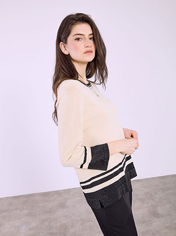 Μπλούζα με μεταλλιζέ ρίγες SQ7616.4550+3