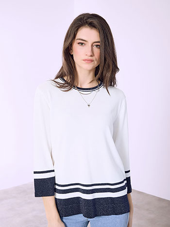 Μπλούζα με μεταλλιζέ ρίγες SQ7616.4550+6