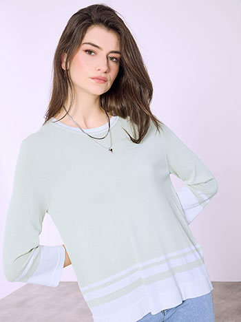 Μπλούζα με μεταλλιζέ ρίγες SQ7616.4550+5