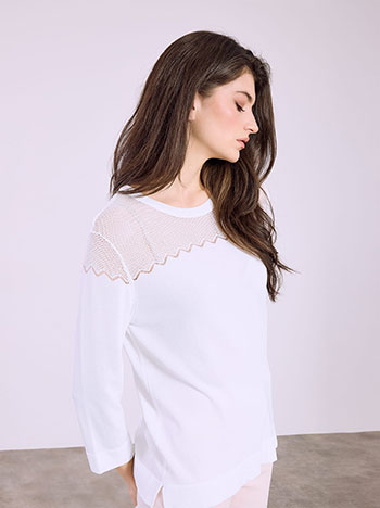 Μπλούζα με διάτρητες λεπτομέρειες SQ7616.4552+3