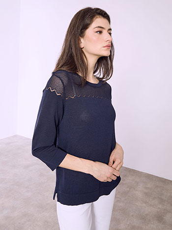 Μπλούζα με διάτρητες λεπτομέρειες SQ7616.4552+5