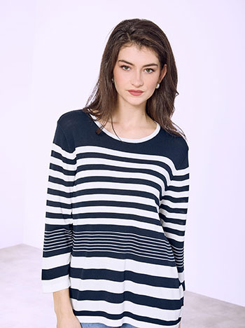 Μπλούζα ριγέ με βισκόζη SQ7616.4553+6