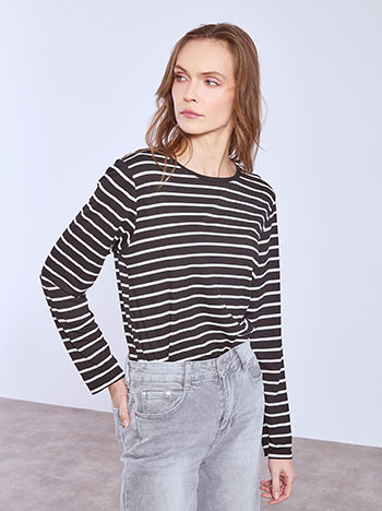 Μπλούζα ριγέ με μεταλλιζέ λεπτομέρειες SQ7616.4603+3