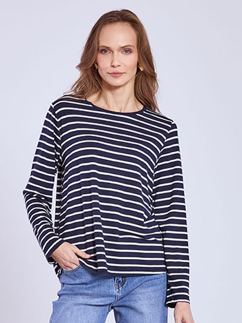 Μπλούζα ριγέ με μεταλλιζέ λεπτομέρειες SQ7616.4603+5