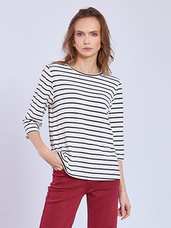 Μπλούζα ριγέ με βαμβάκι SQ7616.4605+4