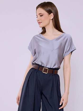 Μπλούζα με συνδιασμό υφασμάτων SQ7616.4615+6