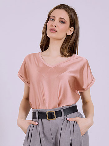 Μπλούζα με συνδιασμό υφασμάτων SQ7616.4615+8