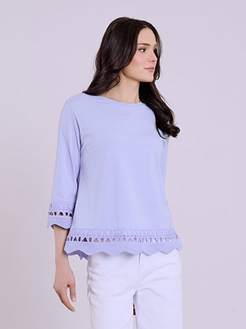 Μπλούζα με κέντημα στο τελείωμα SQ7616.4920+4