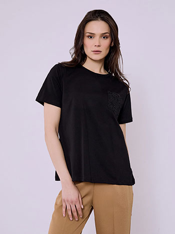 T-shirt με κεντητή τσέπη SQ7616.4929+2