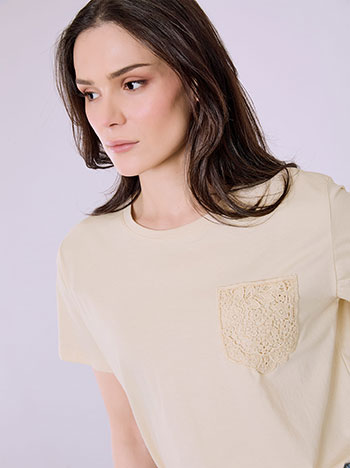 Celestino T-Shirt με Κεντητή Τσέπη Sq7616 4929+3 Μπλούζες Κοντομάνικες Γυναικεία Ρούχα Μόδα