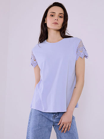 Μπλούζα με μανίκι απο δαντέλα SQ7616.4930+3