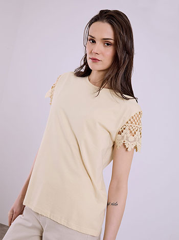 Μπλούζα με μανίκι απο δαντέλα SQ7616.4930+2