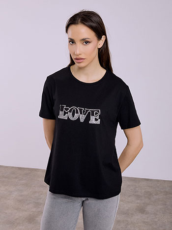 T-shirt love με strass SQ7616.4955+1