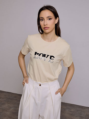 T-shirt love με strass SQ7616.4955+3