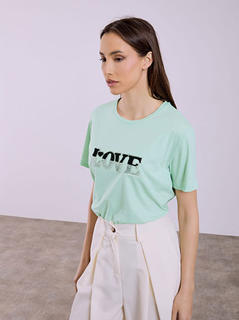 T-shirt love με strass SQ7616.4955+5