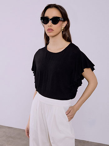 Μπλούζα με βολάν και λινό SQ7616.4980+3