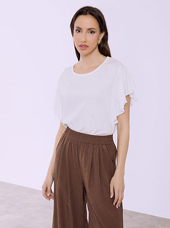 Μπλούζα με βολάν και λινό SQ7616.4980+5