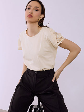 Μπλούζα με κροσέ λεπτομέρεια SQ7616.4992+3